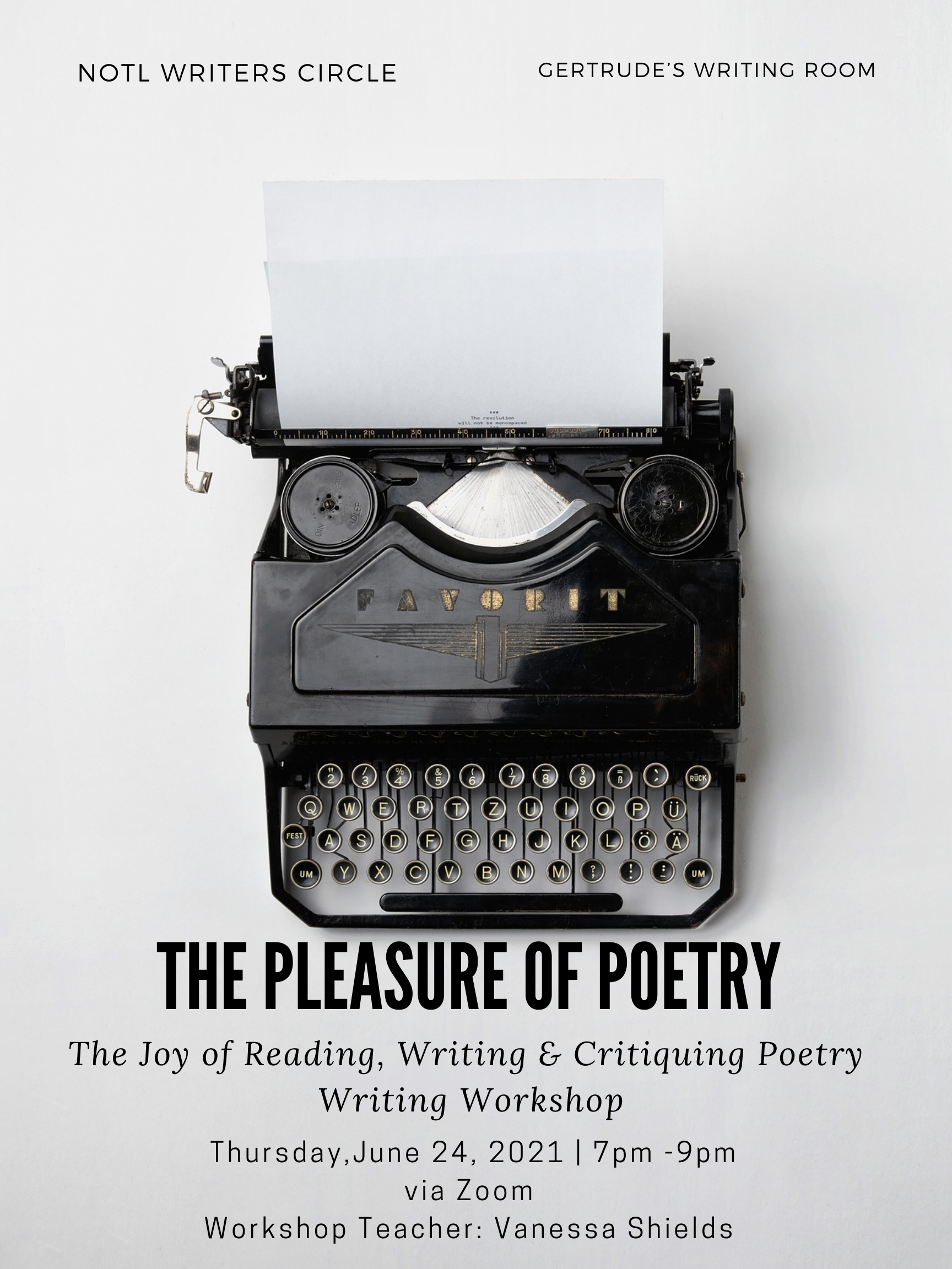 NOTLWC Poetry Workshop VShields